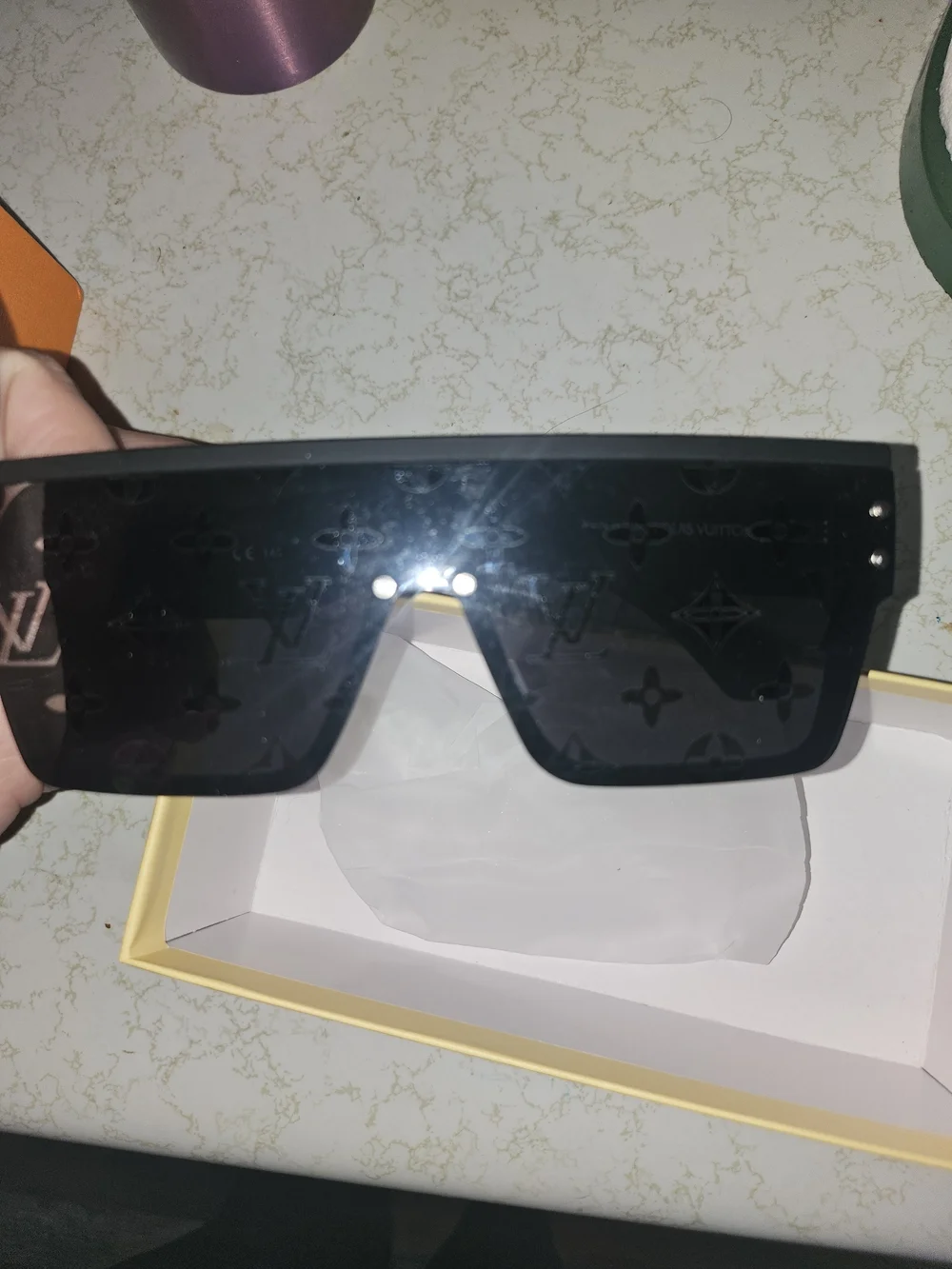 Louis Vuitton Black Monogram VR Shield Cover